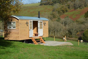 Snug Oak Hut with a view on a Welsh Hill Farm